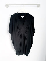 Jade Pleated Kaftan Dress (Black) - XS