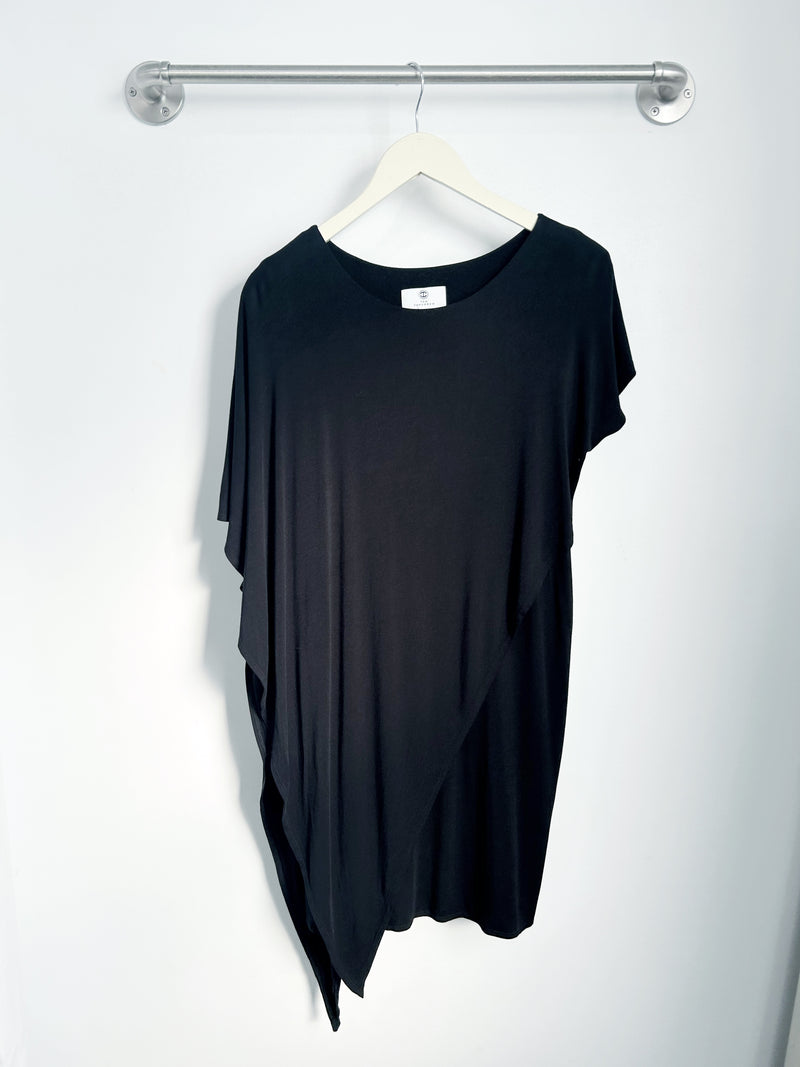 Sienna Asymmetrical Dress (Black) - XS