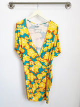 Diedre Wrap Dress (Golden Bloom) - L