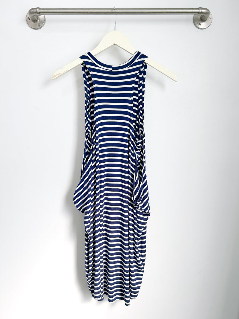 Chad Layered Dress (Navy Stripe) - L