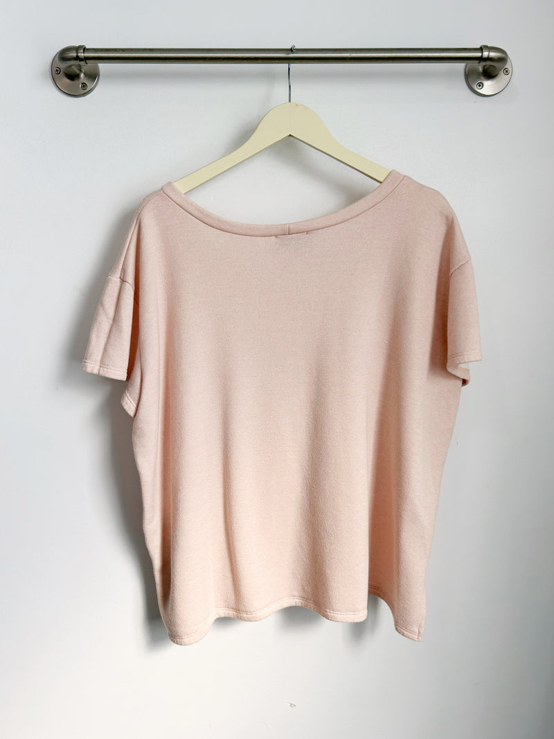 Asher Fleece Tee (Blush) - M/L