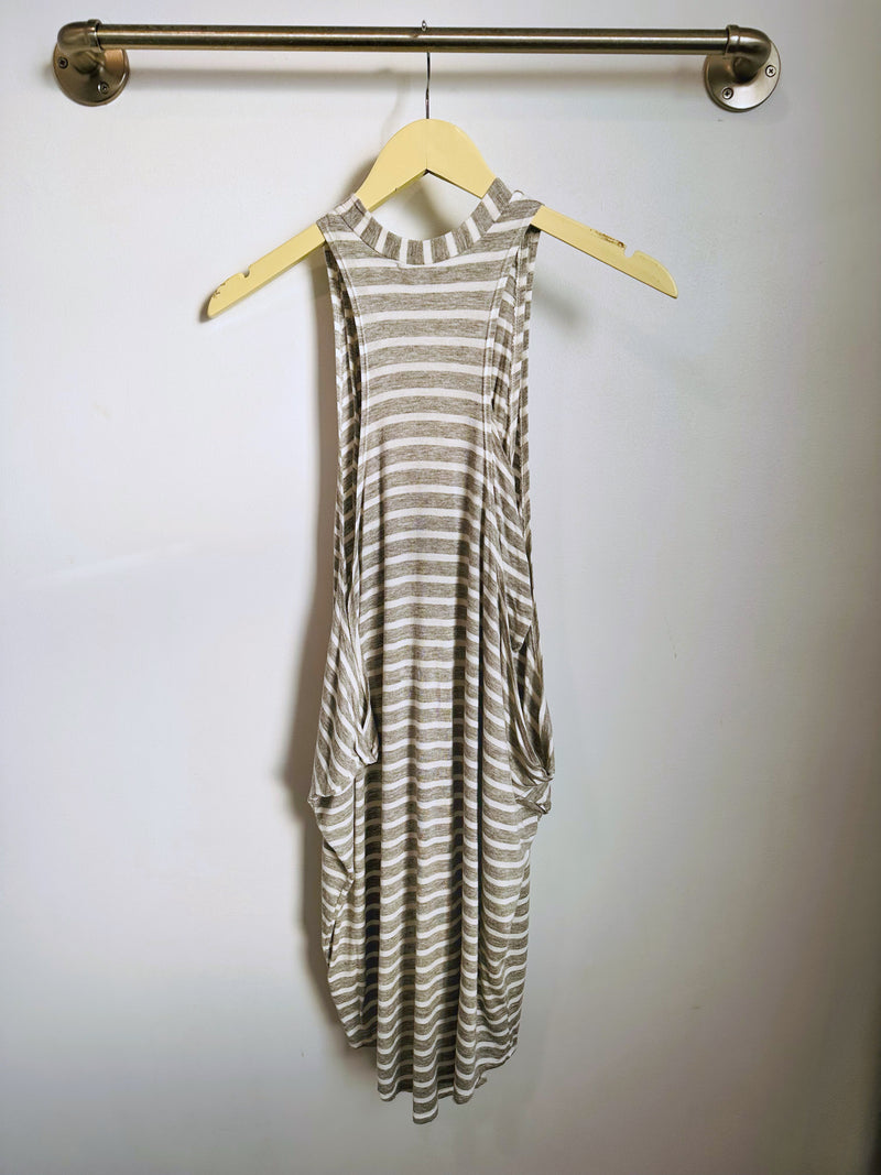 Chad Layered Dress (Heather Grey Stripe) - S