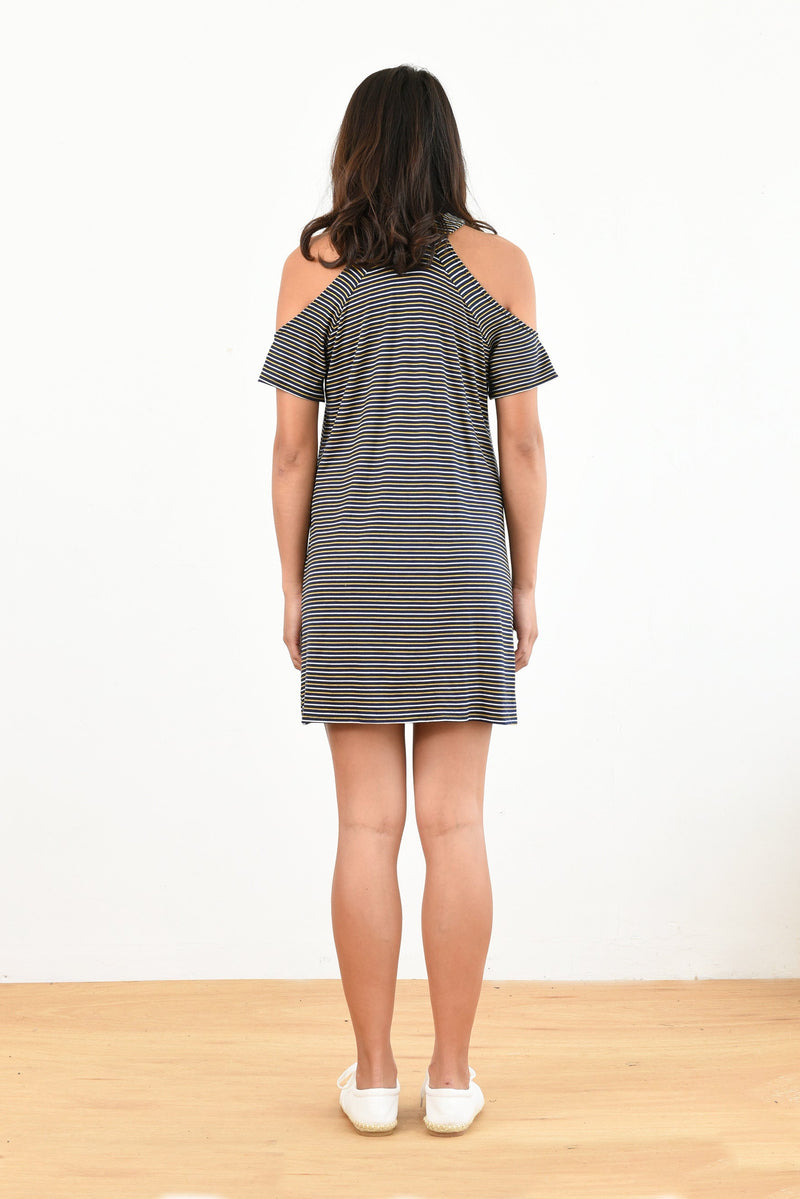Jennifer Dress (Navy Stripe) - L