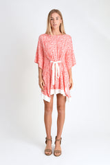 Lea Kaftan Dress (Coral Line Print) - XS/S