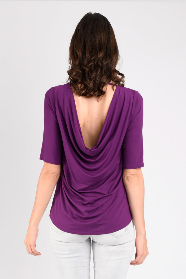 Sophie Cowl-Back Top (Orchid) - S