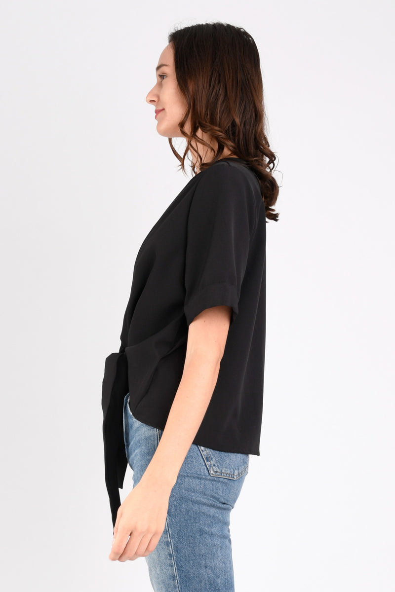 Carson Reversible Tie Top (Black) - XS