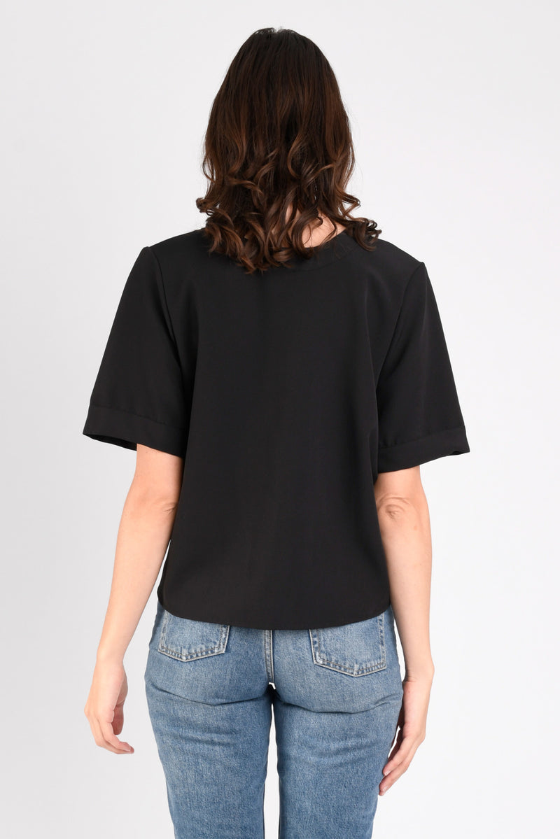 Carson Reversible Tie Top (Black) - XS