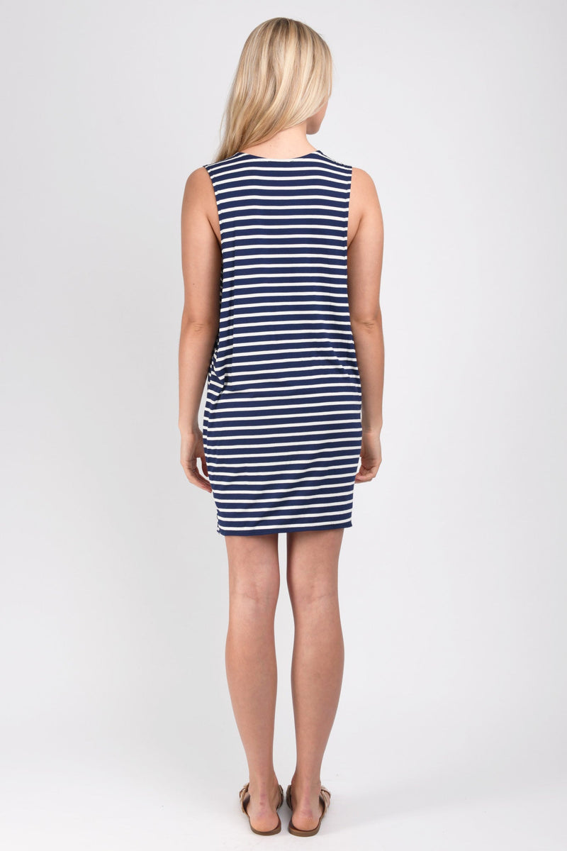 Brandon Tank Dress (Navy Stripe) - L