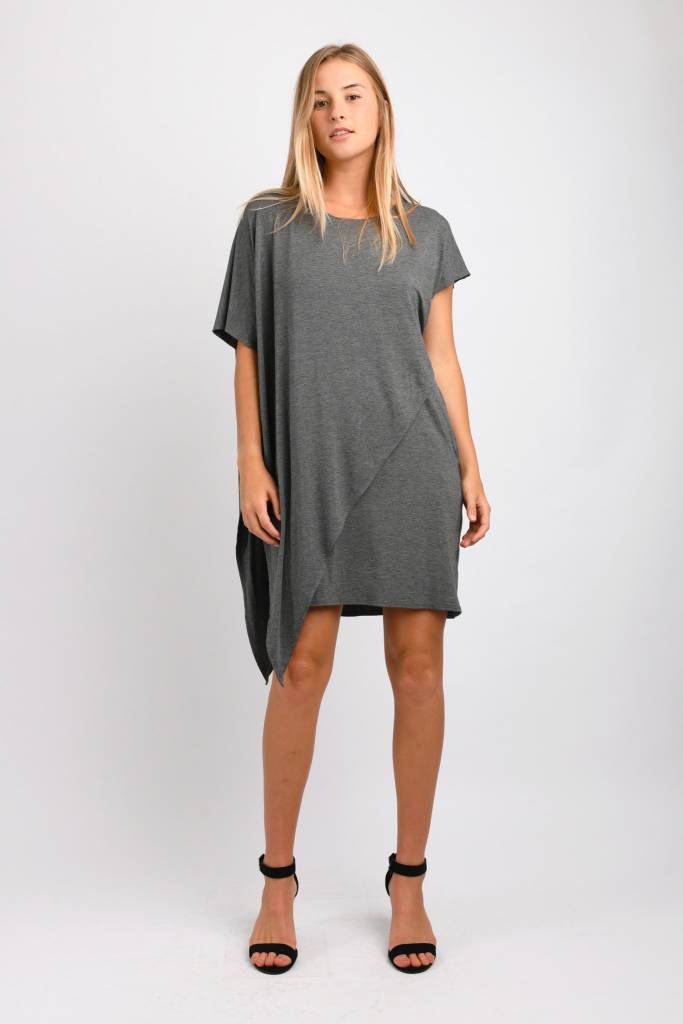 Sienna Asym Dress (Charcoal) - XS