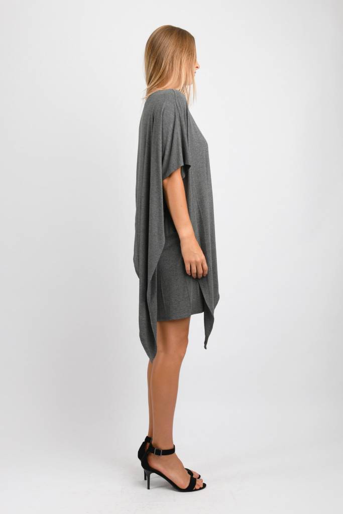 Sienna Asym Dress (Charcoal) - XS