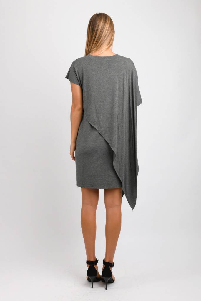 Sienna Asym Dress (Charcoal) - XS