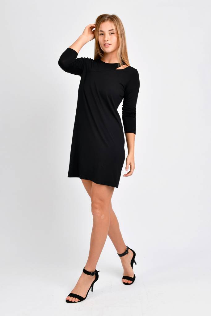 Eve Long Sleeve Dress (Black) - S