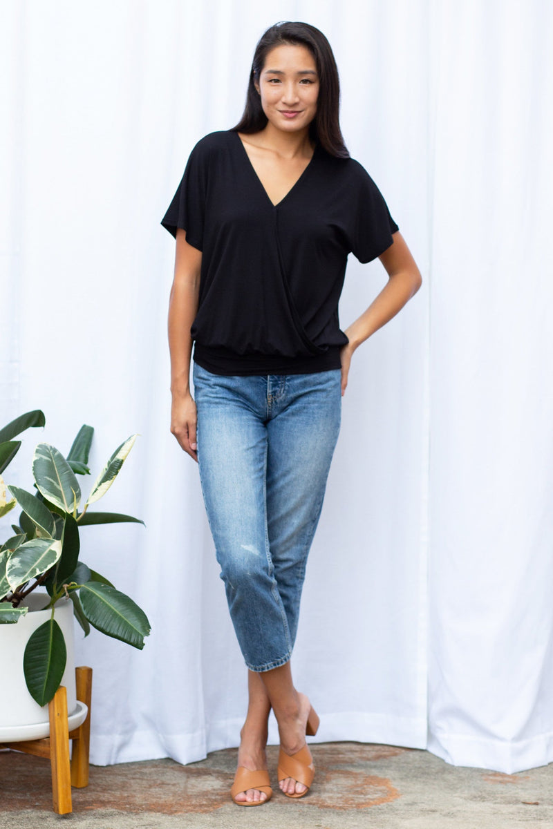 Luna Wrap Top (Black) - S